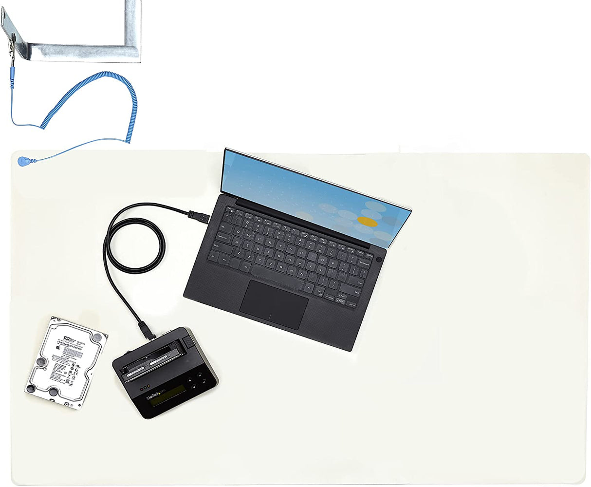 StarTech.com Anti Static Mat, ESD Mat for Electronics Repair, Anti Static Table/Desk Mat w/Detachable Grounding Wire, ANSI/ESD S 4.1, Flexible Thermoplastic Work Pad, 23x47 (LG-Anti-Static-MAT)