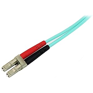 StarTech.com 2m (6ft) LC/UPC to LC/UPC OM4 Multimode Fiber Optic Cable, 50/125µm LOMMF/VCSEL Zipcord Fiber, 100G Networks, Low Insertion Loss, LSZH Fiber Patch Cord (450FBLCLC2)