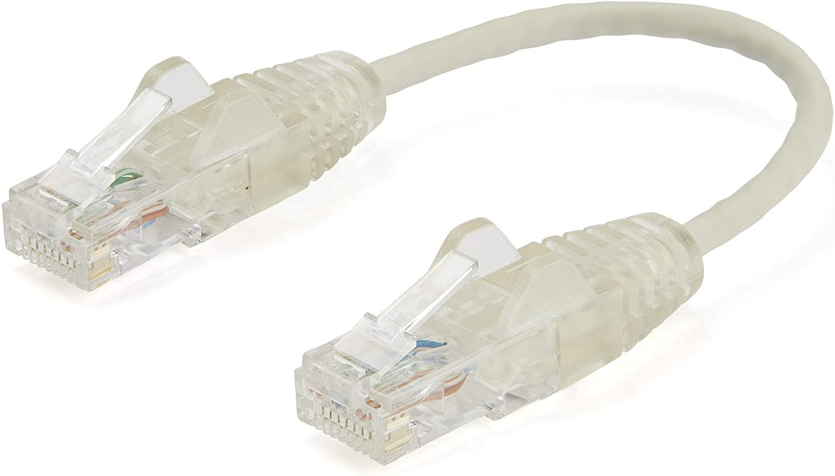 StarTech.com 6 in CAT6 Cable - Slim CAT6 Patch Cord - Gray Snagless RJ45 Connectors - Gigabit Ethernet Cable - 28 AWG - LSZH (N6PAT6INGRS) Gray 0.5 ft