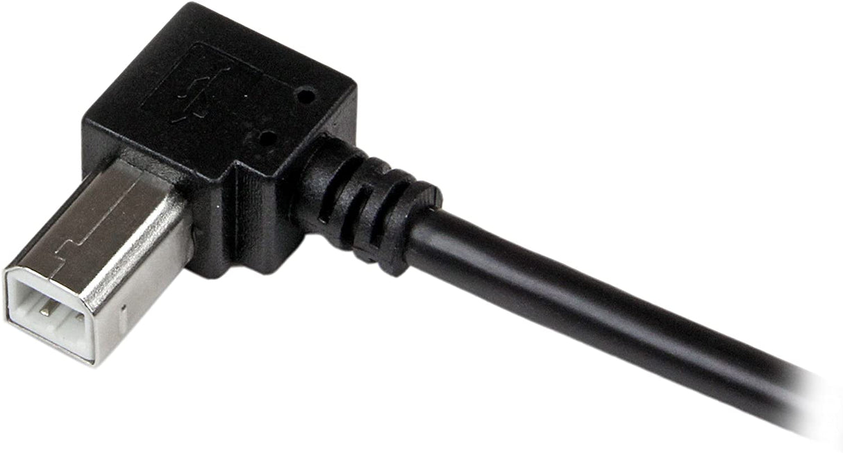 StarTech.com 2m USB 2.0 A to Right Angle B Cable Cord - 2 m USB Printer Cable - Right Angle USB B Cable - 1x USB A (M), 1x USB B (M) (USBAB2MR) Right Angled Connector 6 ft / 2m