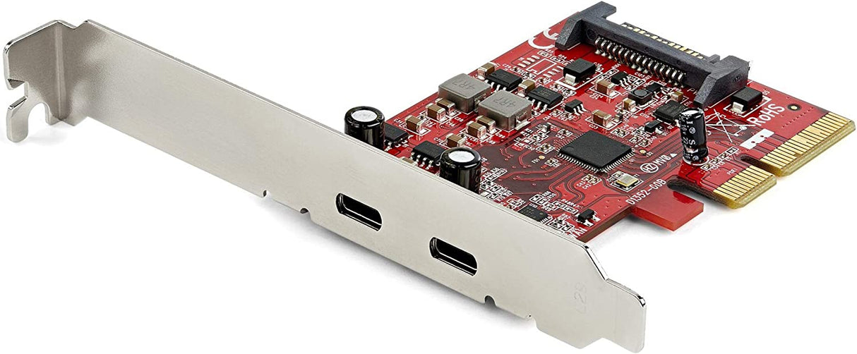StarTech.com PCIe USB 3.1 Card - 2x USB C 3.1 Gen 2 10Gbps - PCIe Gen 3 x4 - ASM3142 Chipset - USB Type C PCI Express Card (PEXUSB312C3)