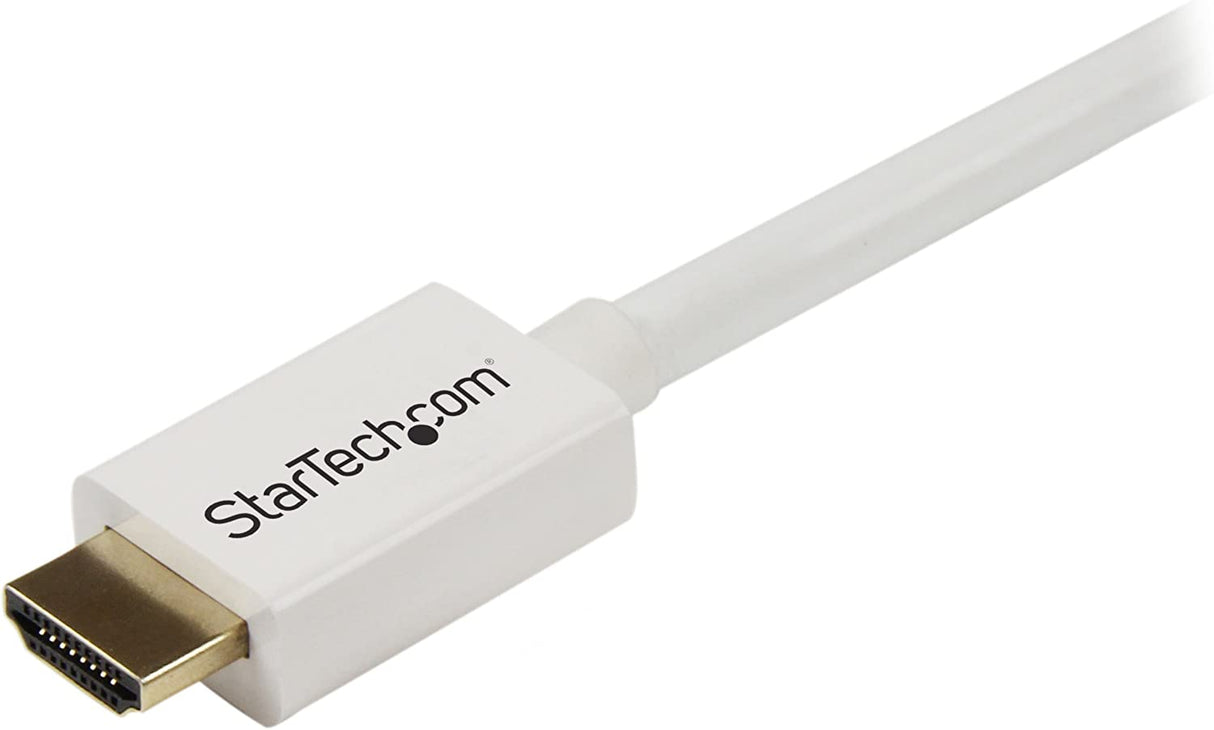 StarTech.com 3m / 10 ft CL3 Rated HDMI Cable w/ Ethernet - In Wall Rated Ultra HD HDMI Cable - 4K 30Hz UHD High Speed HDMI Cable - 10.2 Gbps - HDMI 1.4 Video/Display Cable - 30AWG, White (HD3MM3MW) 10 ft/3 m