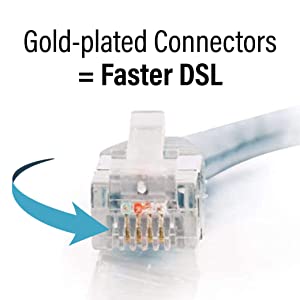 C2g/ cables to go C2G RJ11 High-Speed Internet Modem Cable, 7 Foot Long, 28721 Transparent Blue