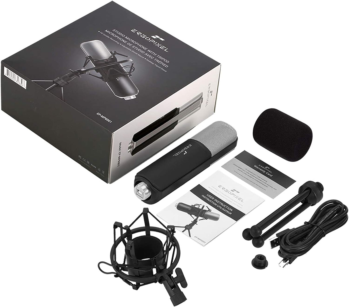 ERGOPIXEL Studio Microphone W/Tripod BLK