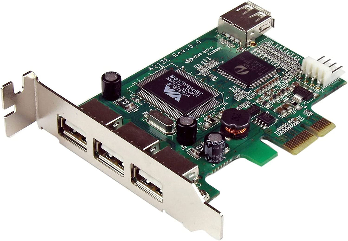 StarTech.com 4 Port PCI Express Low Profile High Speed USB Card - PCIe USB 2.0 Card - PCI-E USB 2.0 Card (PEXUSB4DP)