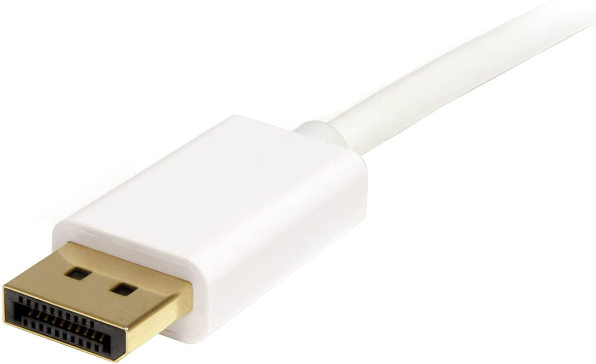 StarTech.com 3m 10 ft White Mini DisplayPort to DisplayPort 1.2 Adapter Cable M/M - DisplayPort 4k with HBR2 Support - Mini DP to DP Cable (MDP2DPMM3MW) 10 ft / 3 m White