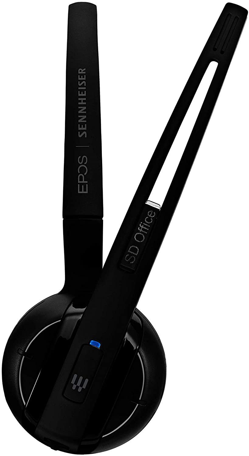 Sennheiser SD Office ML (506009) - Single-Sided DECT Wireless Headset for Desk Phone and Skype for Business Connection, Noise-Cancelling Microphone, Multiple Wearing Styles (Black)