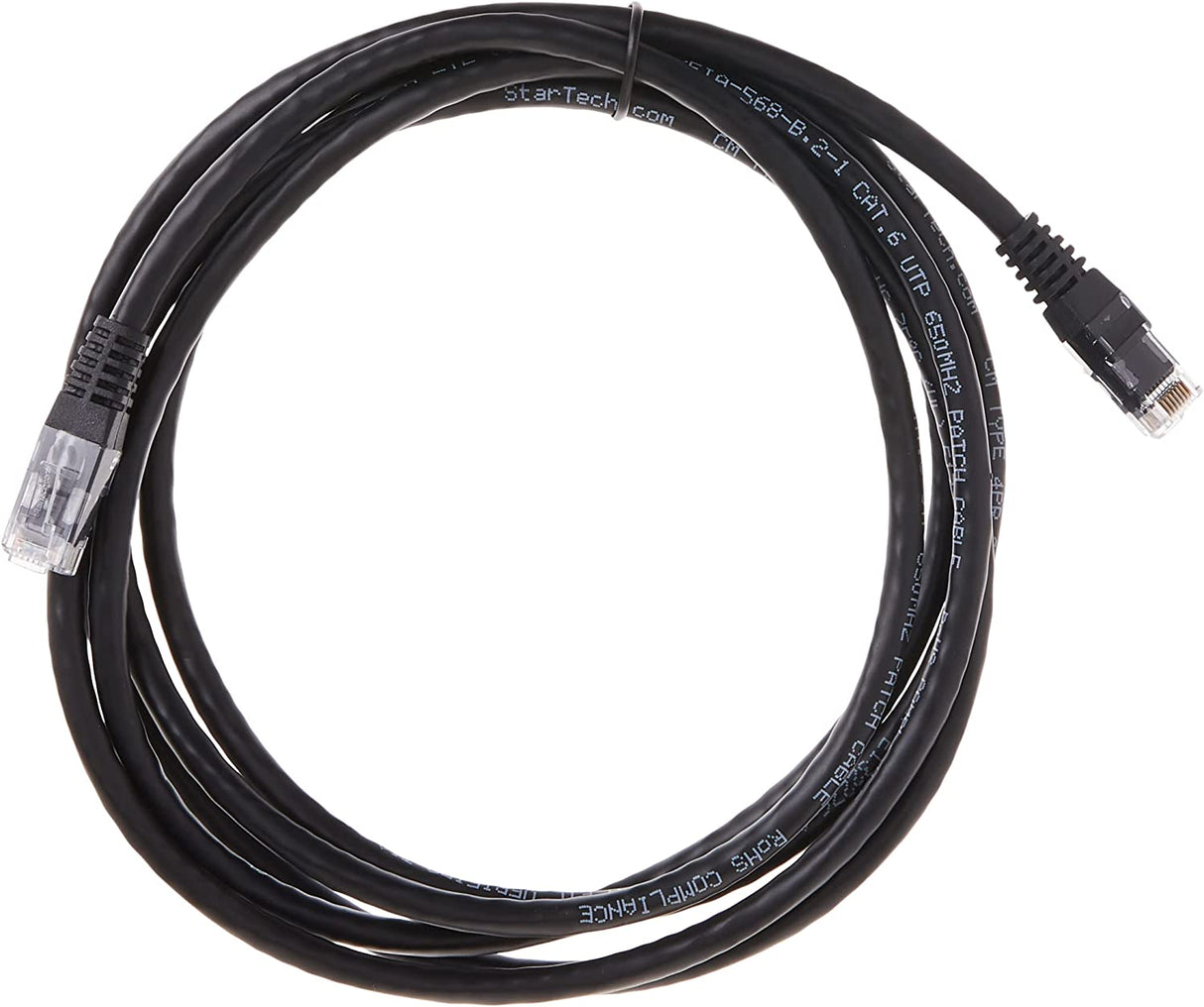 StarTech.com 8ft CAT6 Ethernet Cable - Black CAT 6 Gigabit Ethernet Wire -650MHz 100W PoE++ RJ45 UTP Molded Category 6 Network/Patch Cord w/Strain Relief/Fluke Tested UL/TIA Certified (C6PATCH8BK) Black 8 ft / 2.4 m 1 Pack