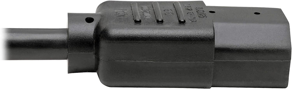 Tripp lite C14 Male to C13 Female Splitter, PDU Style - C14 to 2X C13, 10A, 100–250V, 18 AWG, 18 in, Black