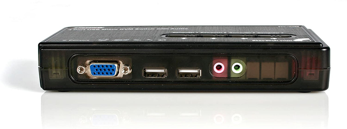 StarTech.com 4 Port Black USB KVM Switch Kit with Cables and Audio - desktop KVM Switch - VGA KVM Switch - USB KVM Switch 4 Port (SV411KUSB) 4 Port VGA