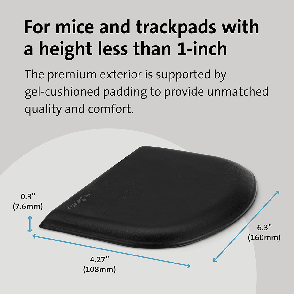 Kensington ErgoSoft Wrist Rest for Slim Mouse/Trackpad, Black (K52803WW) Mouse Wrist Rest for Slim Mouse