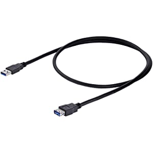 StarTech.com 1m Black SuperSpeed USB 3.0 Extension Cable A to A - Male to Female USB 3 Extension Cable Cord 1 m (USB3SEXT1MBK) 3 ft Black