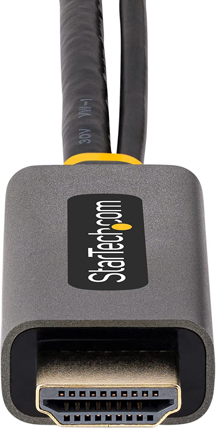 StarTech.com 1ft (30cm) HDMI to DisplayPort Adapter Cable, Active 4K 60Hz HDMI 2.0 to DP 1.2 Converter, HDR, USB Bus Powered, HDMI Source to DisplayPort Monitor for Laptops/PC (128-HDMI-DISPLAYPORT)