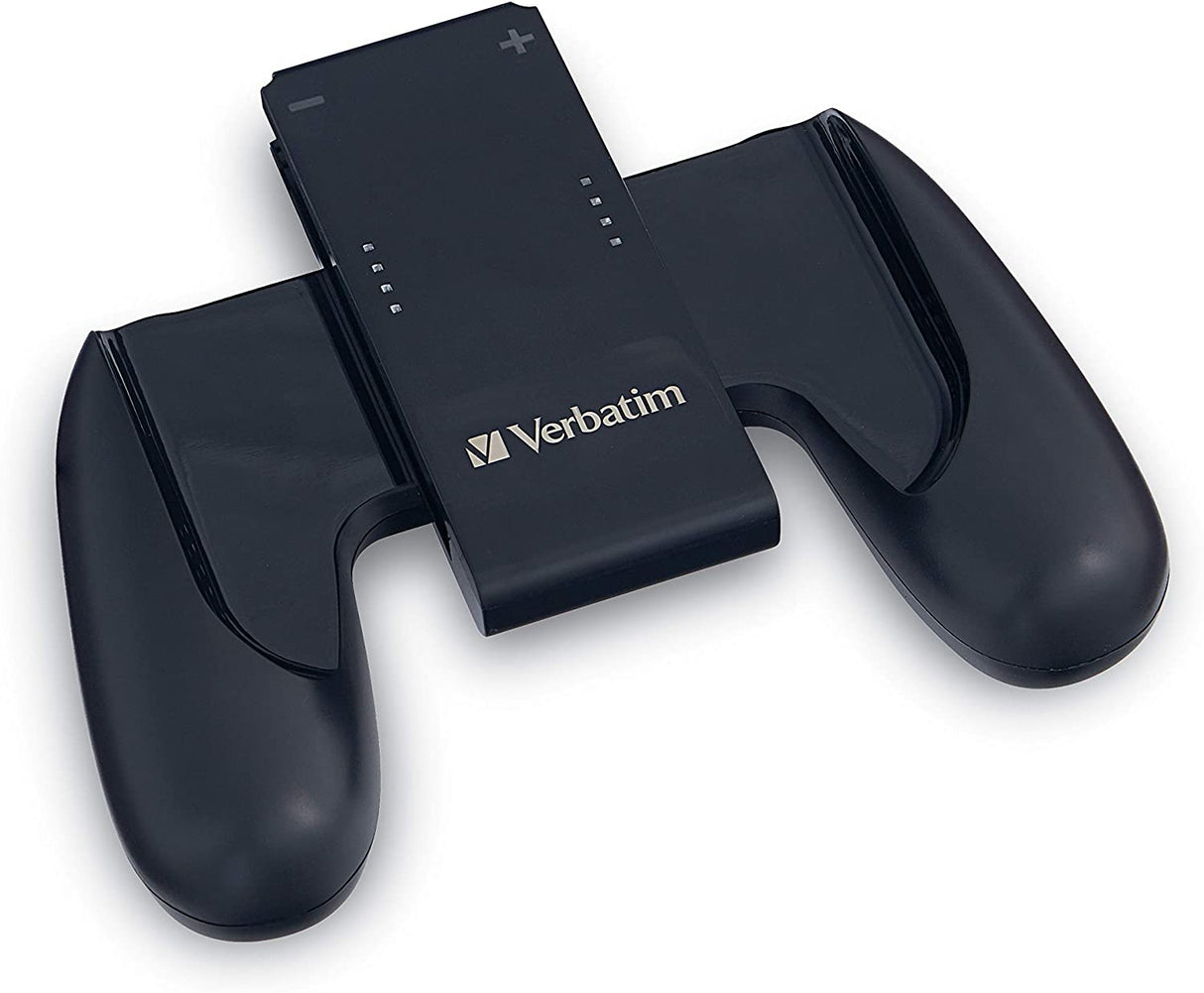 Verbatim Charging Controller Grip for use with Nintendo Switch Joy-Con Controllers – Black
