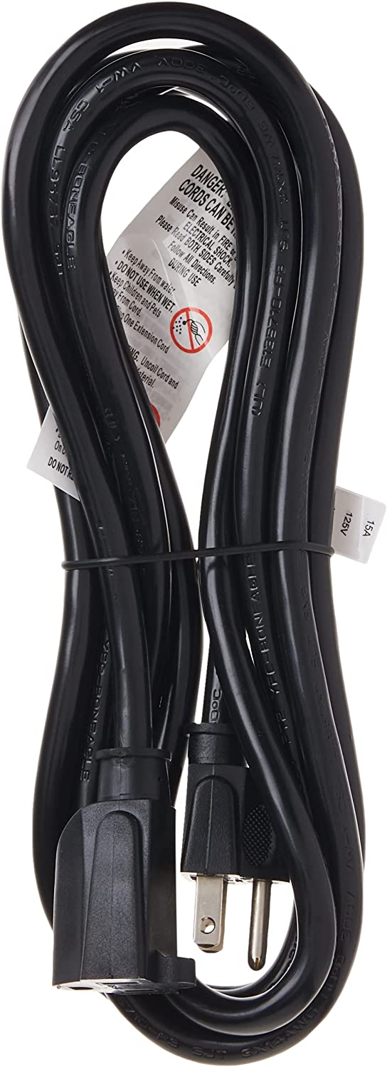 StarTech.com 10ft (3m) Heavy Duty Extension Cord, NEMA 5-15R to NEMA 5-15P Black Extension Cord, 15A 125V, 14AWG, Heavy Gauge Power Extension Cable, Heavy Duty AC Power Cord, UL Listed (PAC1011410)