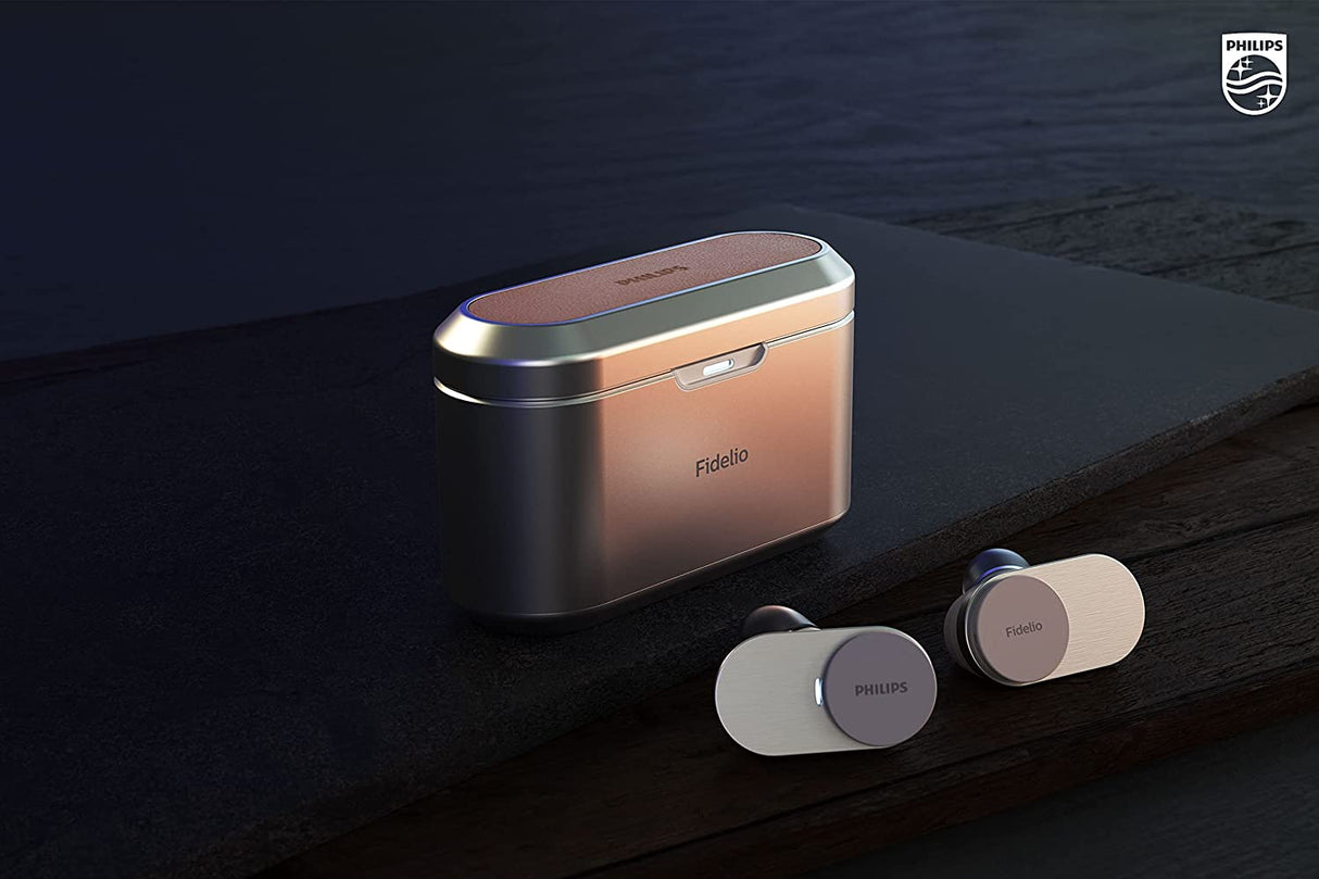 Philips Fidelio T1 True Wireless Headphones with Active Noise Canceling Pro+, Audiophile Quality, White White Fidelio | ANC PRO+