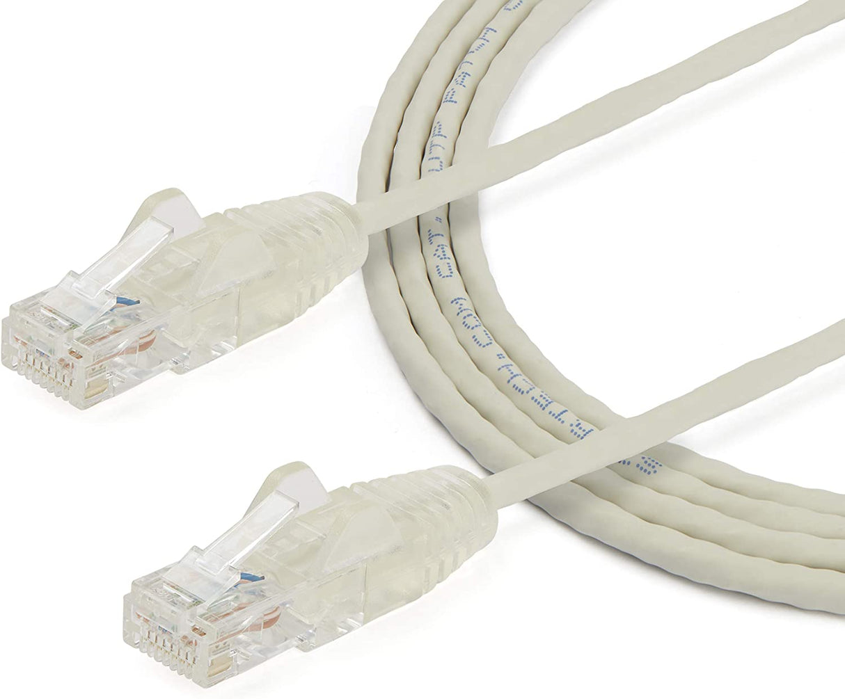 StarTech.com 6 ft CAT6 Cable - Slim CAT6 Patch Cord - Gray - Snagless RJ45 Connectors - Gigabit Ethernet Cable - 28 AWG - LSZH (N6PAT6GSR) (N6PAT6GRS) Gray 6 ft