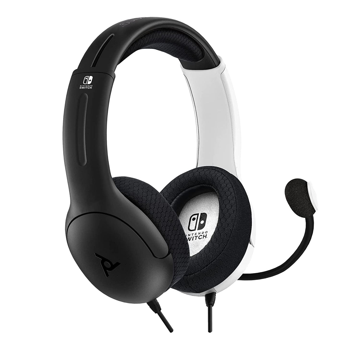 PDP Gaming LVL40 Stereo Headset with Mic for Switch OLED - Noise Cancelling Microphone - Black & White - Nintendo Switch Black/White Headset