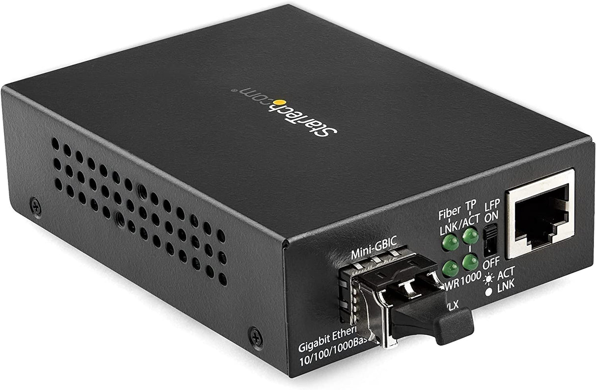 StarTech.com Multimode (MM) LC Fiber Media Converter for 10/100/1000 Network - 550m - Gigabit Ethernet - 850nm - with SFP Transceiver (MCM1110MMLC)