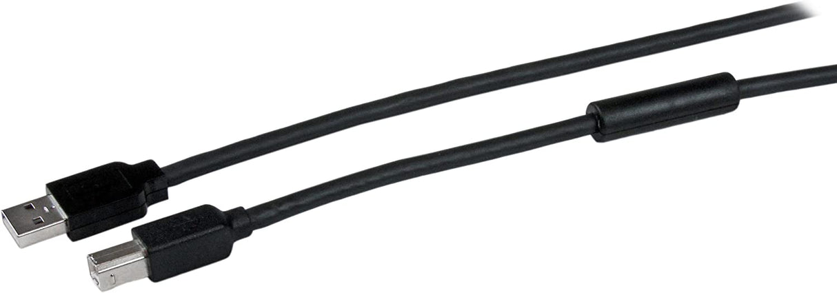 StarTech.com 15m / 50 ft Active USB 2.0 A to B Cable - Long 15 m USB Cable - 50 ft USB Printer Cable - 1x USB A (M), 1x USB B (M) - Black (USB2HAB50AC) 50 ft/15 m