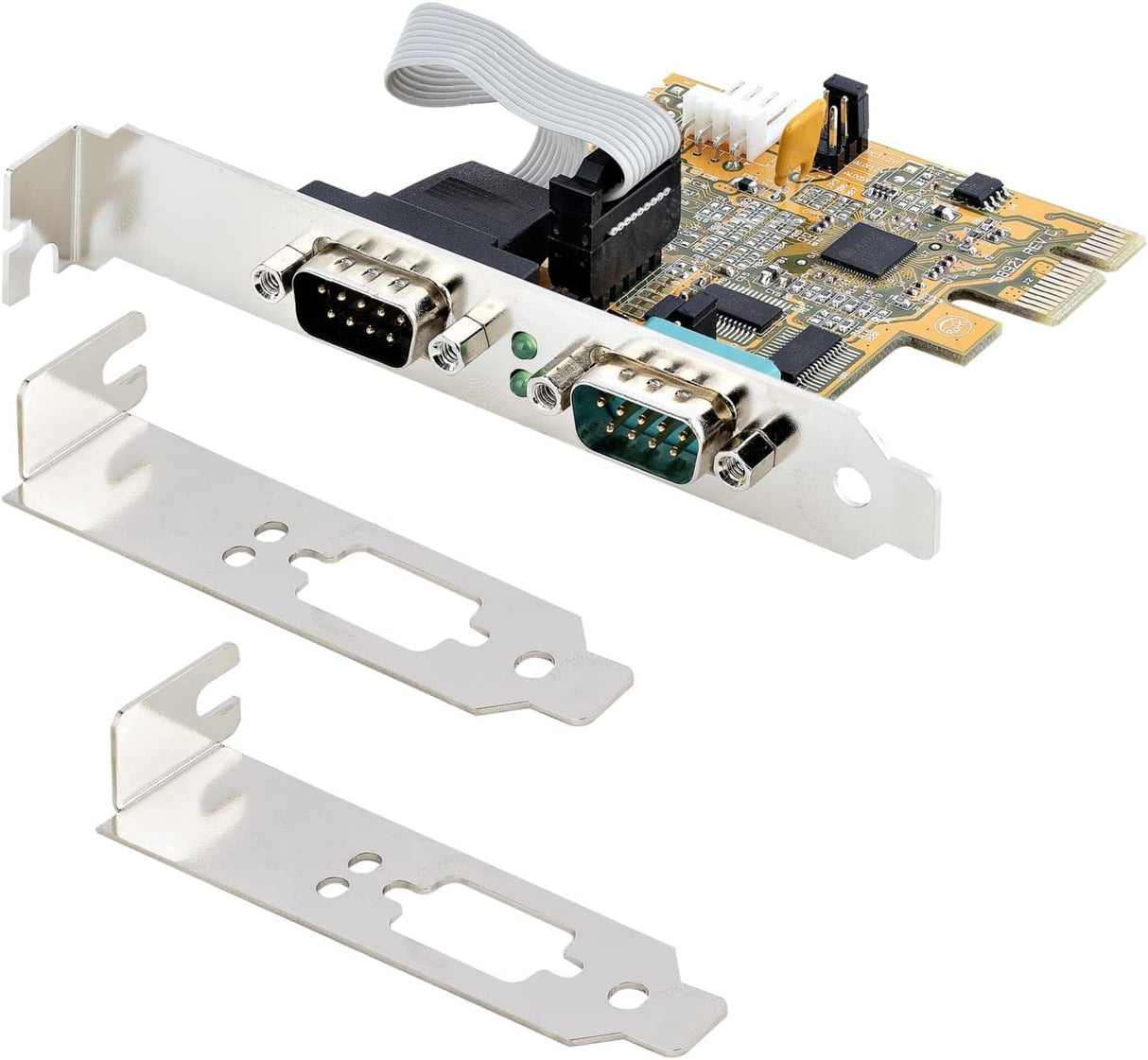 StarTech.com 2-Port PCI Express Serial Interface Card, Dual Port PCIe to RS232 (DB9) Serial Card, 16C1050 UART, Standard/Low Profile Brackets, COM Retention, for Windows/Linux (21050-PC-SERIAL-CARD)