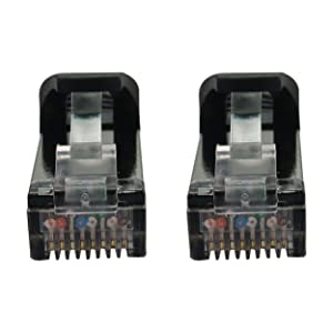Tripp Lite Cat6a 10G Ethernet Cable, Snagless Molded Slim STP Network Patch Cable (RJ45 M/M), Black, 1 Foot / 0.3 Meters, Manufacturer's Warranty (N262-S01-BK) Black 1 Foot STP / Slim