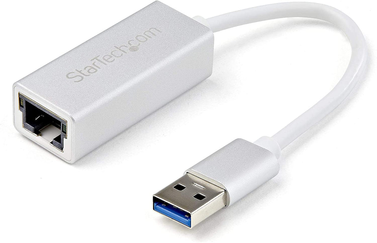 StarTech.com USB 3.0 to Gigabit Network Adapter - Silver - Sleek Aluminum Design for MacBook, Chromebook or Tablet - Native Driver Support (USB31000SA), Standard