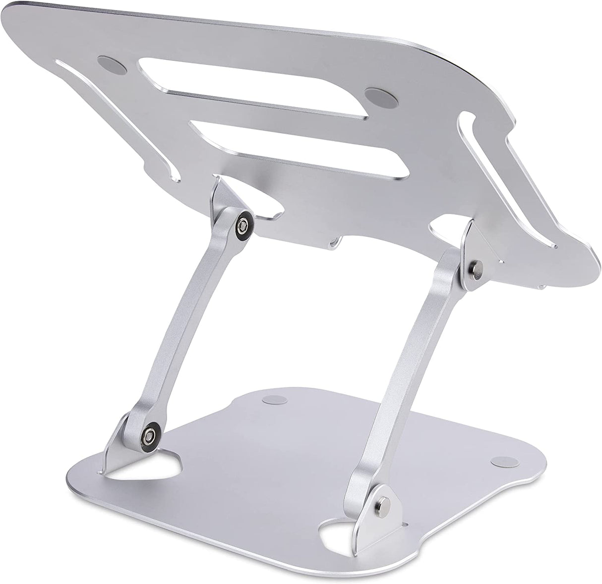 StarTech.com Laptop Stand for Desk, Ergonomic Laptop Stand Adjustable Height, Aluminum, Portable, Max. 22lb (10kg), Foldable Laptop Holder - Angled Notebook Computer Riser/Lift (ADJ-Laptop-Riser)