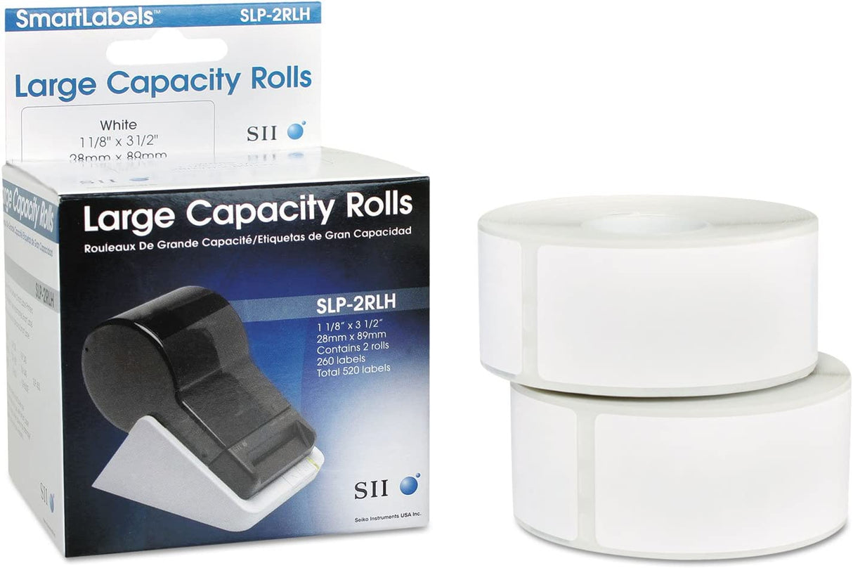 Seiko SLP2RLC - Self-Adhesive Address Labels,1-1/8 x 3-1/2, Clear, 260/Box