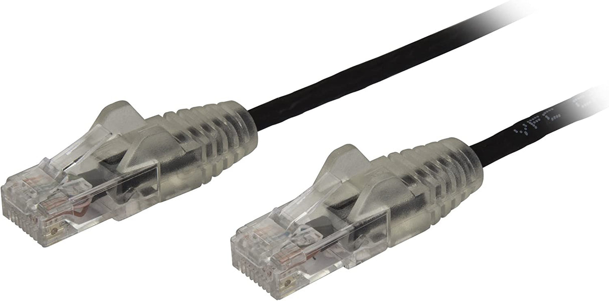 StarTech.com 10ft CAT6 Cable - Slim CAT6 Patch Cord - Black Snagless RJ45 Connectors - Gigabit Ethernet Cable - 28 AWG - LSZH (N6PAT10BKS) Black 10 ft