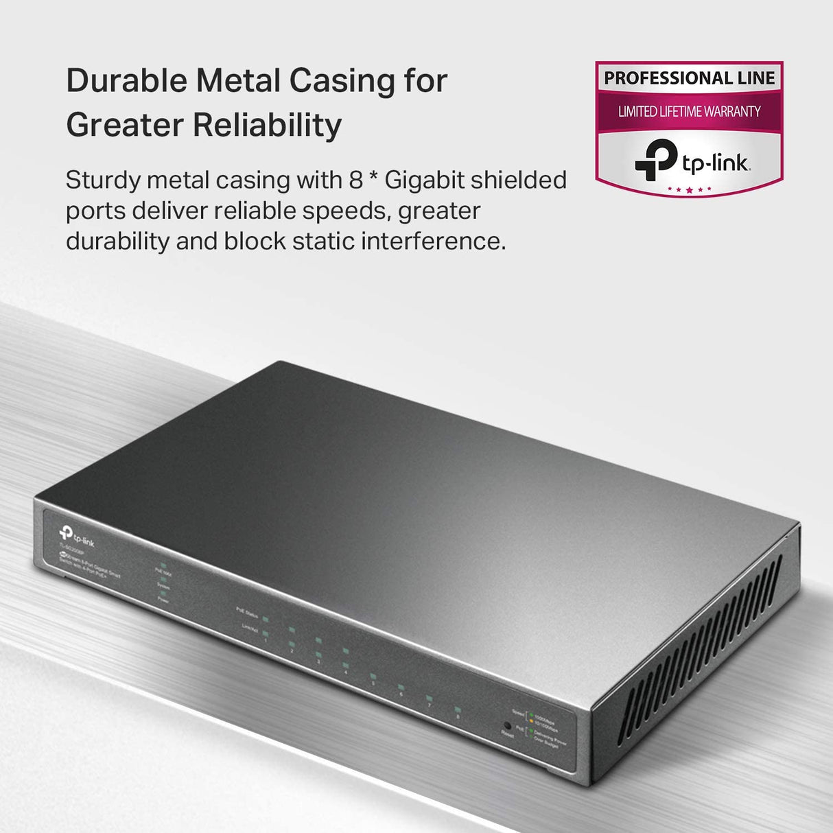 TP-Link TL-SG2008 V3 8 Port Gigabit Smart Managed PoE-In Switch Omada SDN Integrated IPv6 Static Routing L2/L3/L4 QoS, IGMP & Link Aggregation Limited Lifetime Protection Black