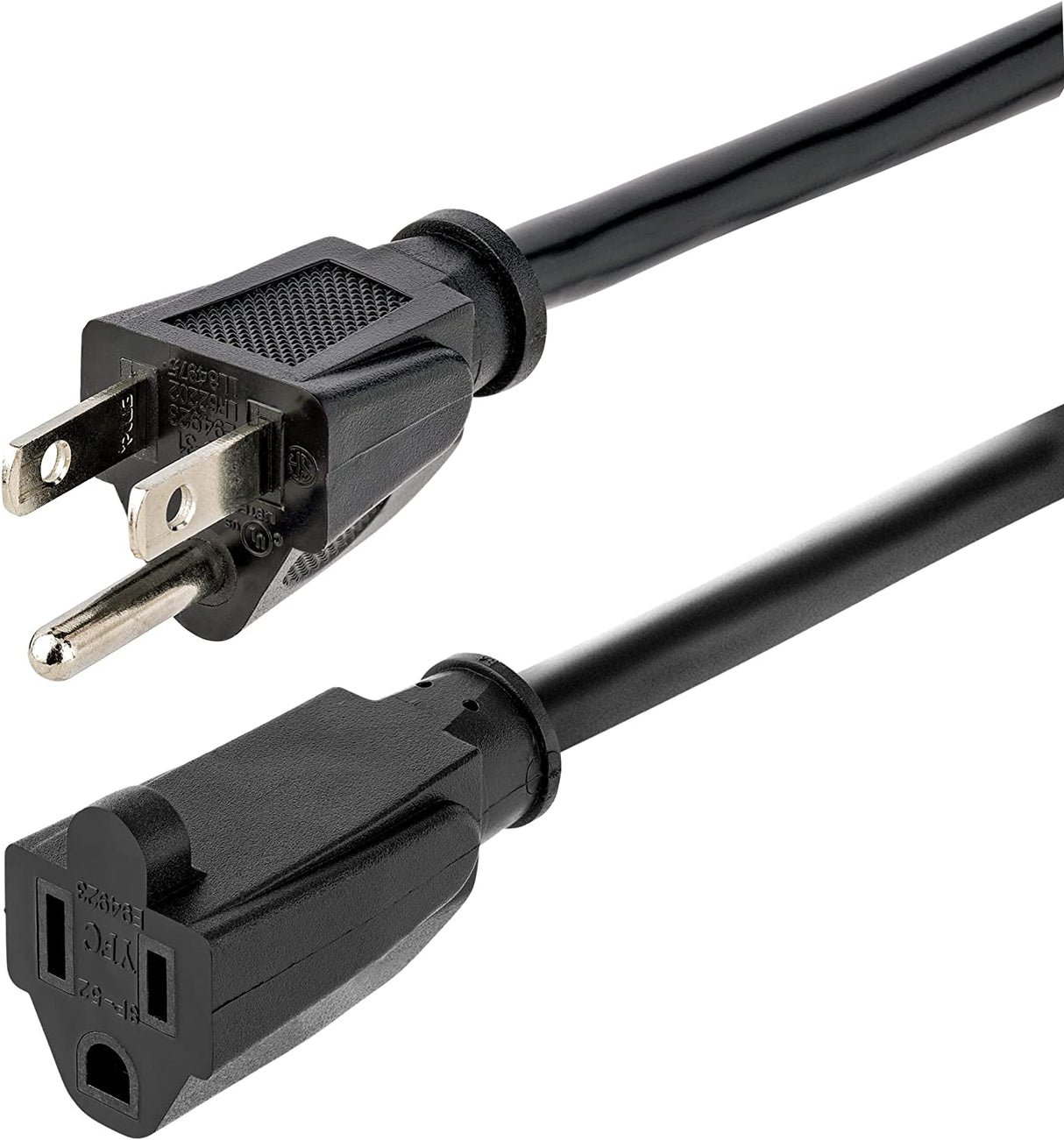 StarTech.com 15ft (4.5m) Heavy Duty Extension Cord, NEMA 5-15P to NEMA 5-15R Extension Cord, 15A 125V, 14AWG, Heavy Gauge Extension Power Cable, Heavy Duty AC Power Cord, Black (HX-15F-POWER-CORD)