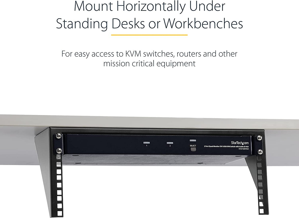 StarTech.com 4U Wall Mount Patch Panel Bracket - 19 inch Steel Vertical Mounting Rack for Network and Data Equipment (RK419WALLV) 4U Bracket
