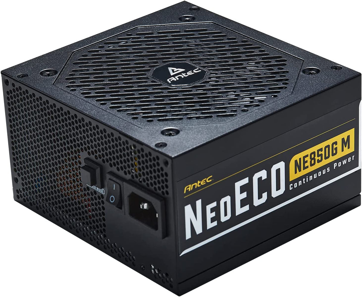 Antec NeoECO Series NE850G M, 80 Plus Gold Certified, 850W Full Modular with PhaseWave Design, Japanese Caps, Zero RPM Manager, 120 mm Silent Fan, ATX 12V 2.4 & 7-Year Warranty 850W Gold
