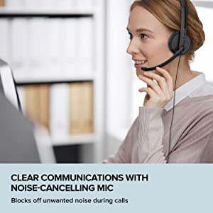 Creative HS-220 USB On-Ear Headset with Noise-Cancelling Condenser Boom Mic, Inline Mic Mute/Volume Control, Plug-and-Play for Video Calls