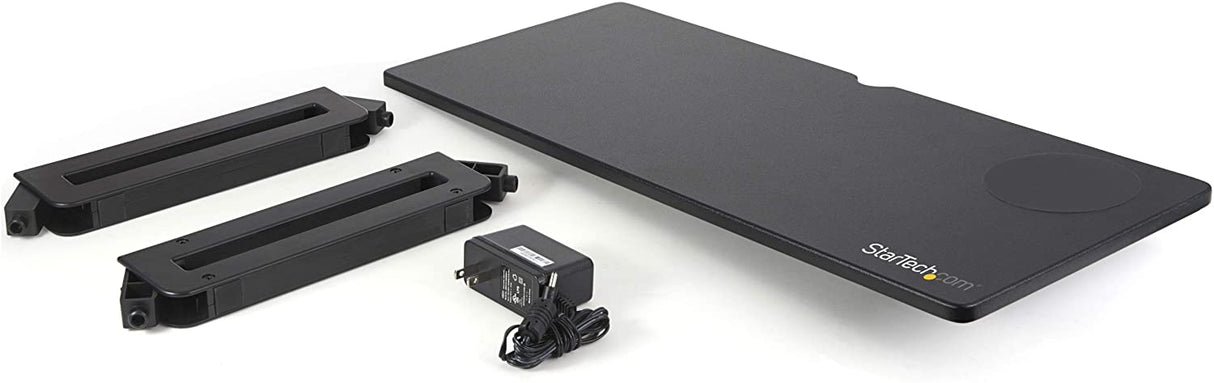 StarTech.com Monitor Riser Stand with Wireless Charging Pad - 15W Qi Charger (Fast Wireless Charge) - Height Adjustable Computer Monitor/Laptop Riser Stand for Desk w/Phone/Tablet Charger (MONSTADQI)