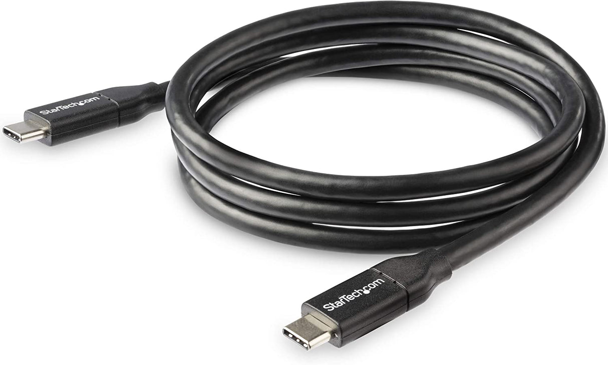 StarTech.com USB C To USB C Cable - 3 ft / 1m - USB-IF Certified - 5A PD - USB 2.0 - USB Type C Charging Cable - USB C Fast Charge Cable (USB2C5C1M) Black 3 ft/ 1 m