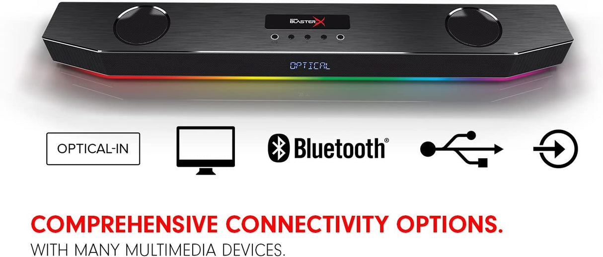 Creative Sound BlasterX Katana Multi-Channel Surround Gaming and Entertainment Soundbar - Hardware Processing, Supports Dolby Digital 5.1 Decoding, Bluetooth-Enabled, for PC, Mac, PS4, and Other Consoles