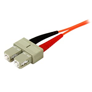StarTech.com 3m Fiber Optic Cable - Multimode Duplex 50/125 - OFNP Plenum - SC/SC - OM2 - SC to SC Fiber Patch Cable (50FIBPSCSC3) 10 ft / 3m SC-SC