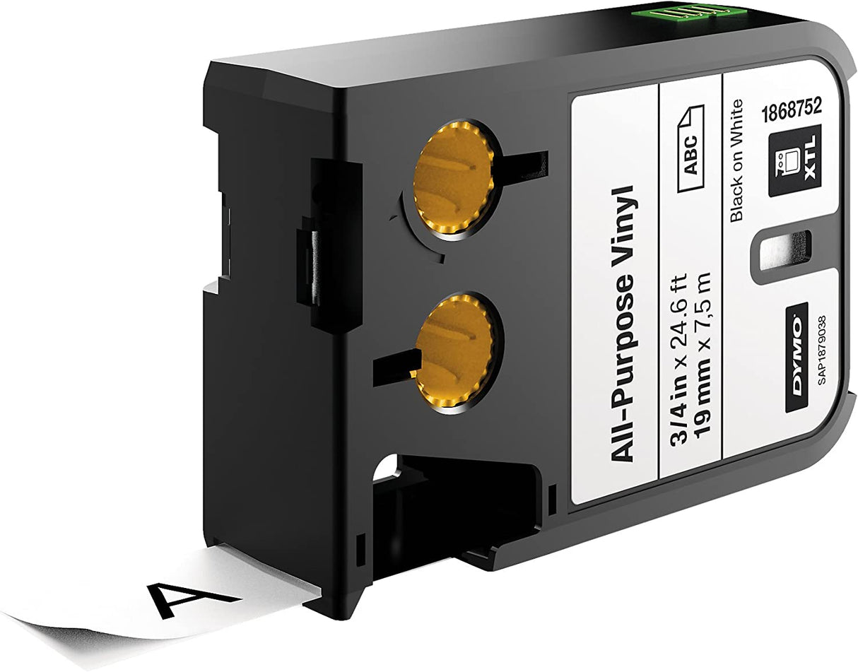 DYMO 1868752 All-Purpose Labels for DYMO XTL Label Makers, 3/4" - Black on White
