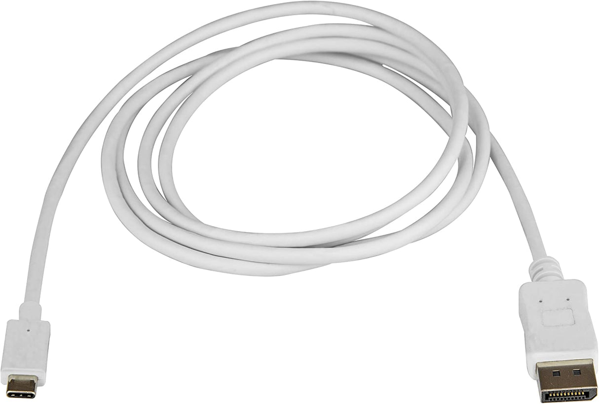 Startech 6 ft (1.8 m) USB-C to DisplayPort Cable - USB Type-C to DP Video Adapter Cable - 4K 60Hz - White 6 ft / 2 m White