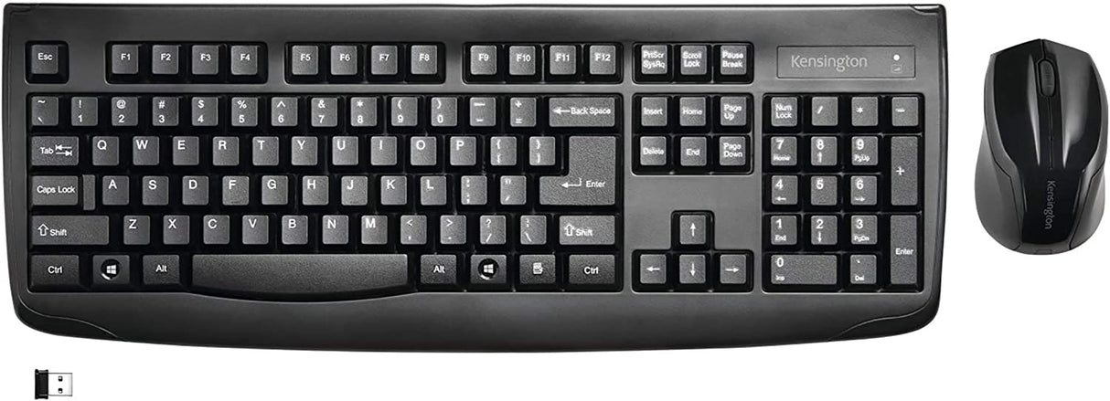 Kensington Pro Fit Wireless Combo Mouse and Keyboard Desktop Set (K72324US), Black