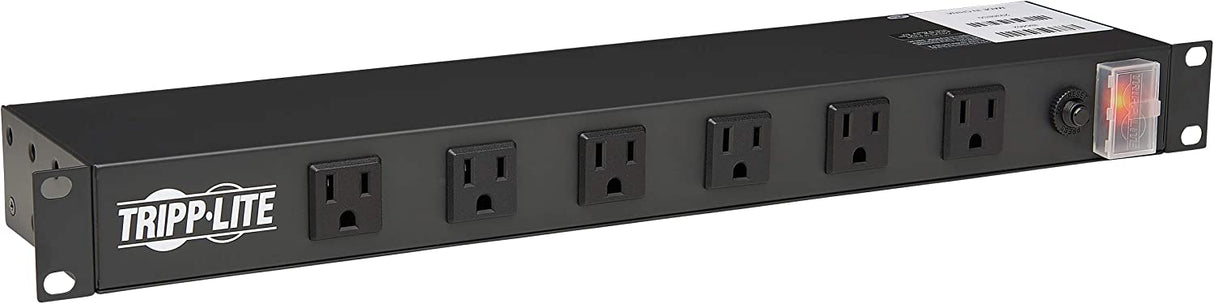 Tripp Lite RS1215-RA Rackmount Network-Grade PDU Power Strip, 12 Right Angle Outlets Wide-Spaced, 15A, 15ft Cord w/ 5-15P Plug,, Black 15A + Right Angle Outlet Single