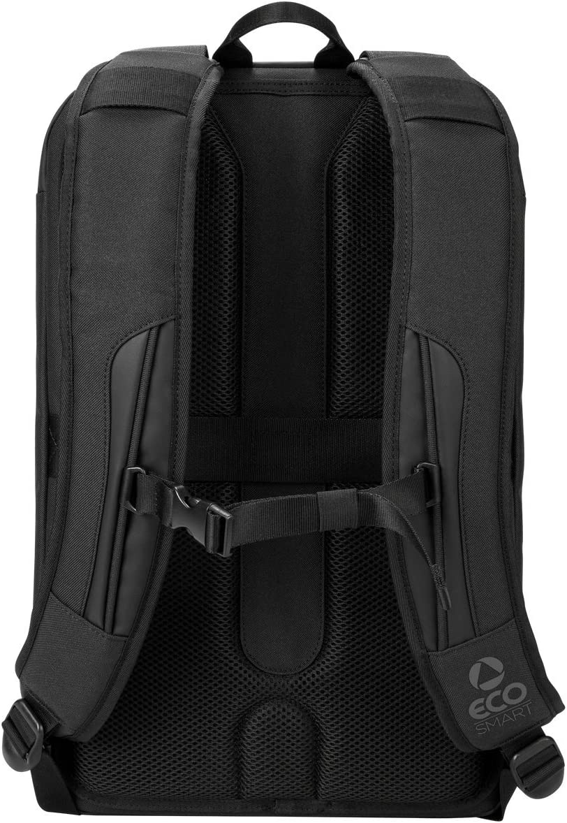 Targus Balance EcoSmart Travel and Checkpoint-Friendly Laptop Backpack Made from Recycled Weather Resistant & PVC-Free Material, Suspension Protection for 15.6-Inch Laptop, Black (TSB921US)
