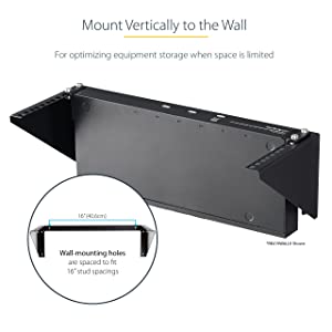 StarTech.com 5U Vertical Wall Mount Rack - 19in Low Profile Open Wall Mounting Bracket - Network/Server Room/Data/AV/IT/Patch Panel/Communication/Computer Equipment - w/ Cage Nuts/Screws (RK519WALLV) 5U Bracket