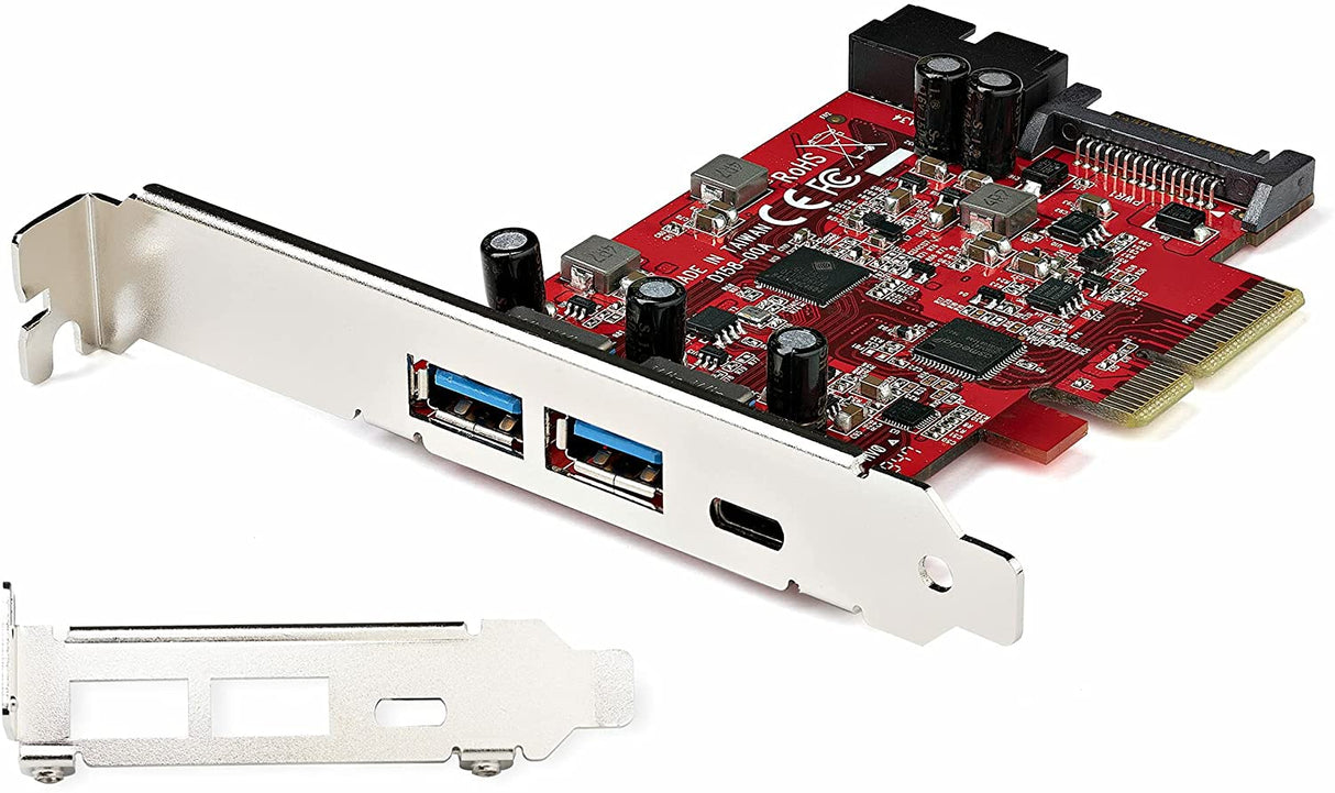 StarTech.com 5-Port USB PCIe Card - 10Gbps USB 3.1 Gen 2 PCIe Card w/ 1x USB-C & 2X USB-A - 1x 2 Port IDC (Internal 5Gbps USB Header Expansion) - USB C PCI Express Controller Card (PEXUSB312A1C1H)