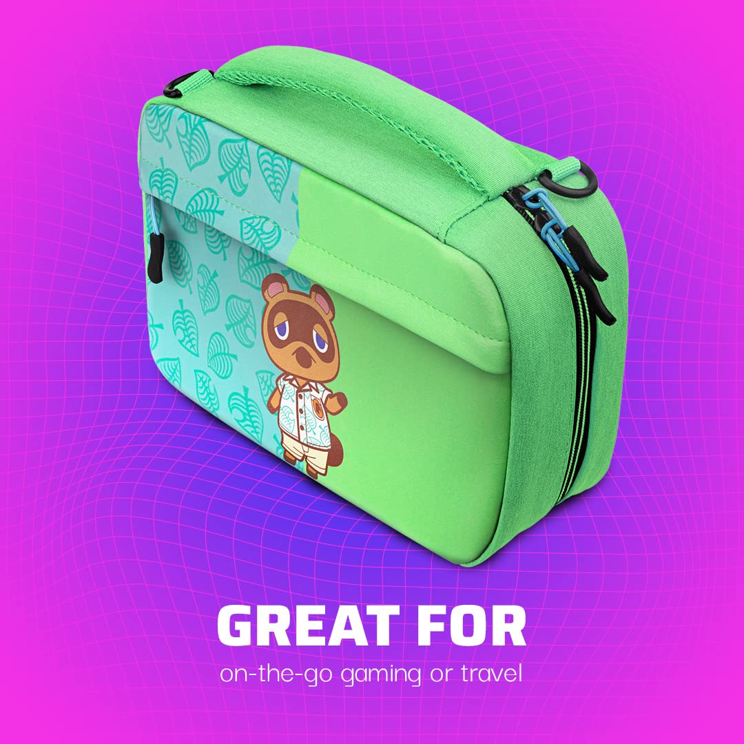 PDP Gaming Officially Licensed Switch Commuter Case - Animal Crossing - Semi-Hardshell Protection - Protective PU Leather - Holds 14 Games - Works with Switch OLED & Lite - Perfect for Kids / Travel Animal Crossing Tom Nook