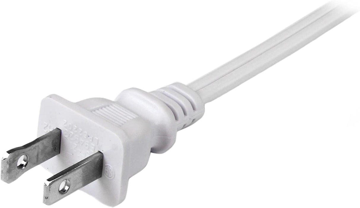 StarTech.com 6 ft White Standard Laptop Power Cord - NEMA 1-15P to C7-2-Slot Laptop/Notebook Charger Cable - Apple TV Power Cable 6ft (PXT101NB6W)