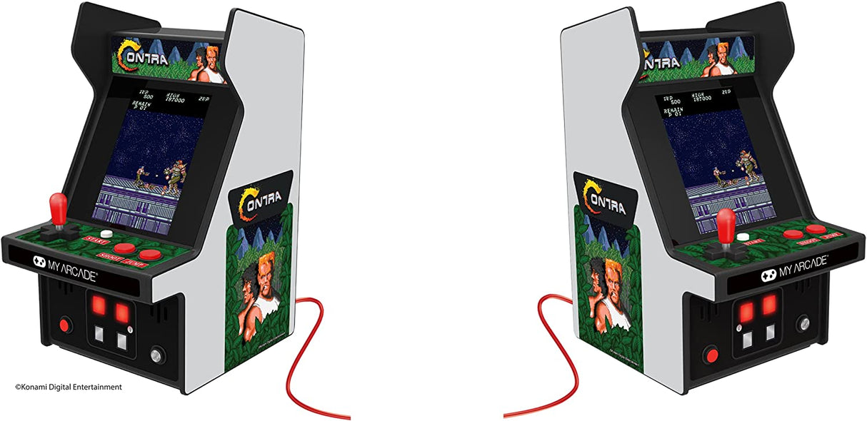 My Arcade Contra Micro Player, Fully Playable, Allows CO/VS Link for CO-OP Action, 6.75 Inch Collectible, Full Color Display, Battery or Micro USB Powered (DGUNL-3280) - Electronic Games Standard Edition