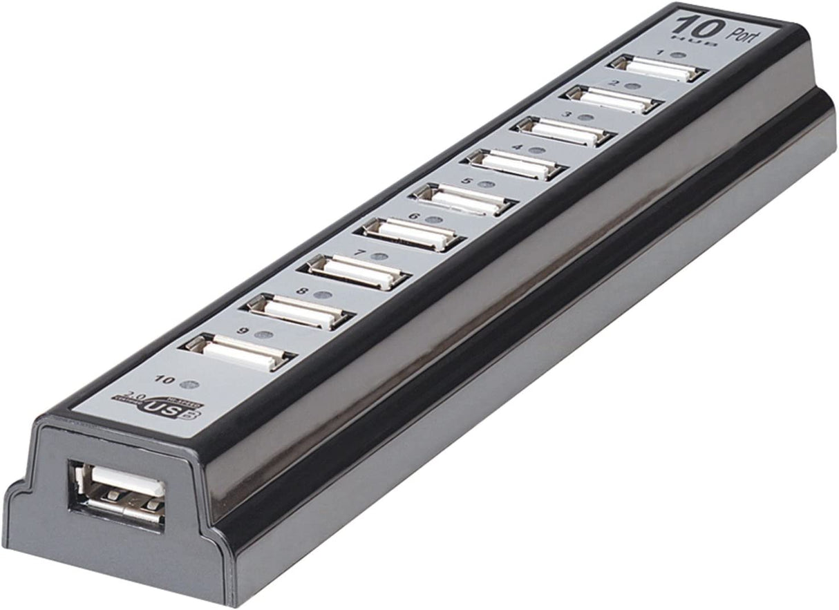 Manhattan Hi-Speed USB Desktop Hub with 10 Ports, Bus Power and 1.5/12/480 Mbps (161572)